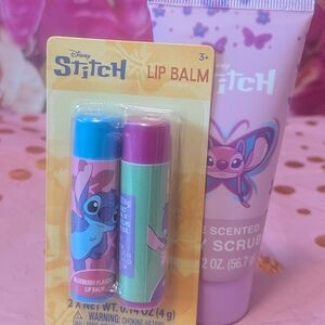 Disney Stitch Lip Balm and Body Scrub Set - Blue and Purple